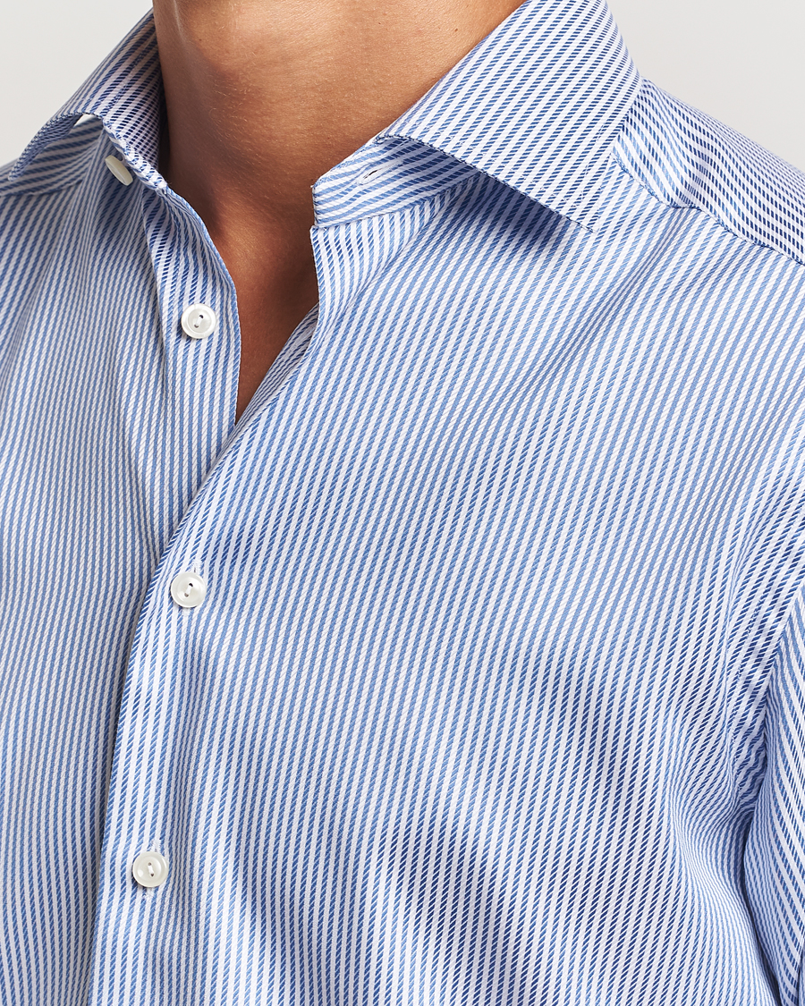 Hombres | Camisas | Eton | Slim Fit Signature Twill Striped Shirt Blue/White