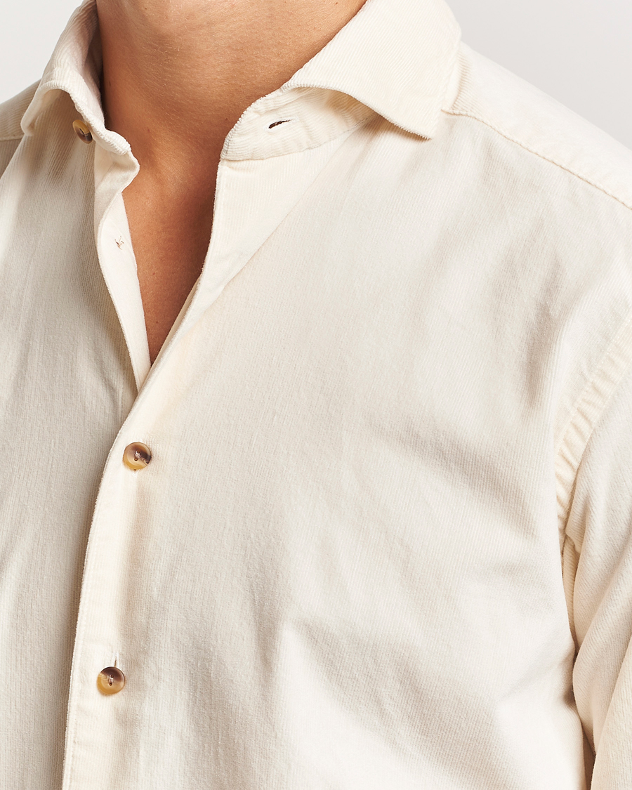Hombres | Camisas | Eton | Slim Fit Fine Wale Corduroy Shirt Off White