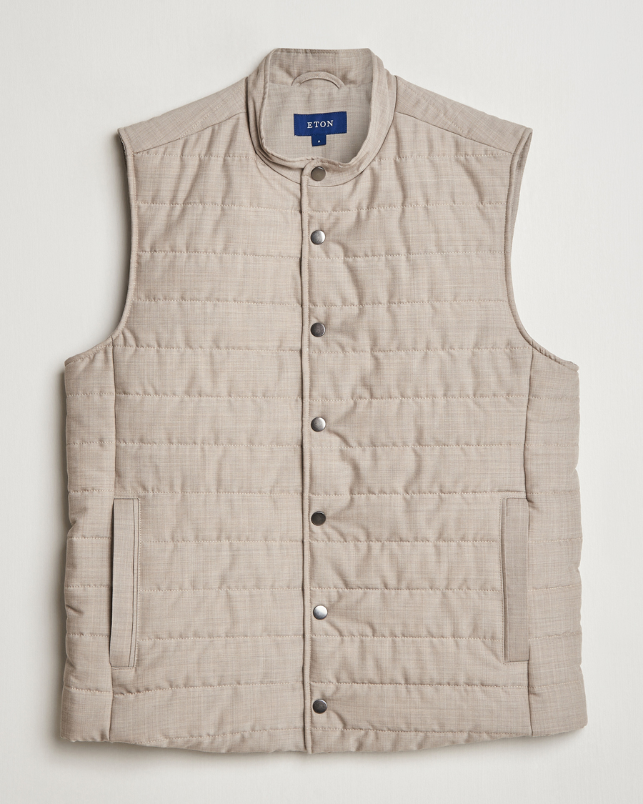Hombres | Abrigos y chaquetas | Eton | Padded Wool Vest Beige