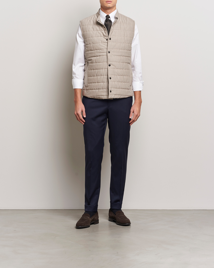 Hombres | Abrigos y chaquetas | Eton | Padded Wool Vest Beige