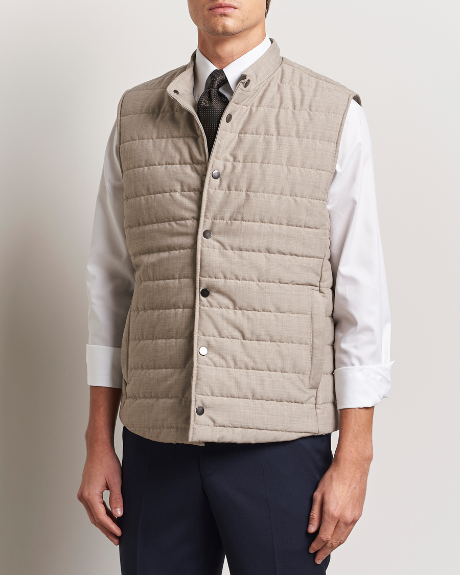 Hombres | Abrigos y chaquetas | Eton | Padded Wool Vest Beige
