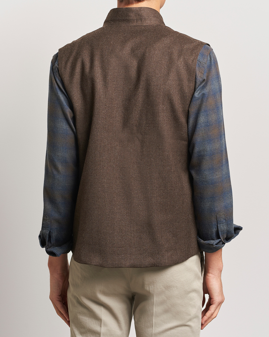 Hombres | Abrigos y chaquetas | Eton | Wool Flannel Vest Dark Brown