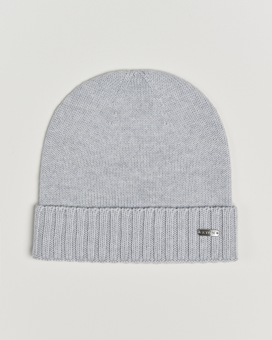 Hombres | Eton Wool Beanie Light Grey | Eton | Wool Beanie Light Grey