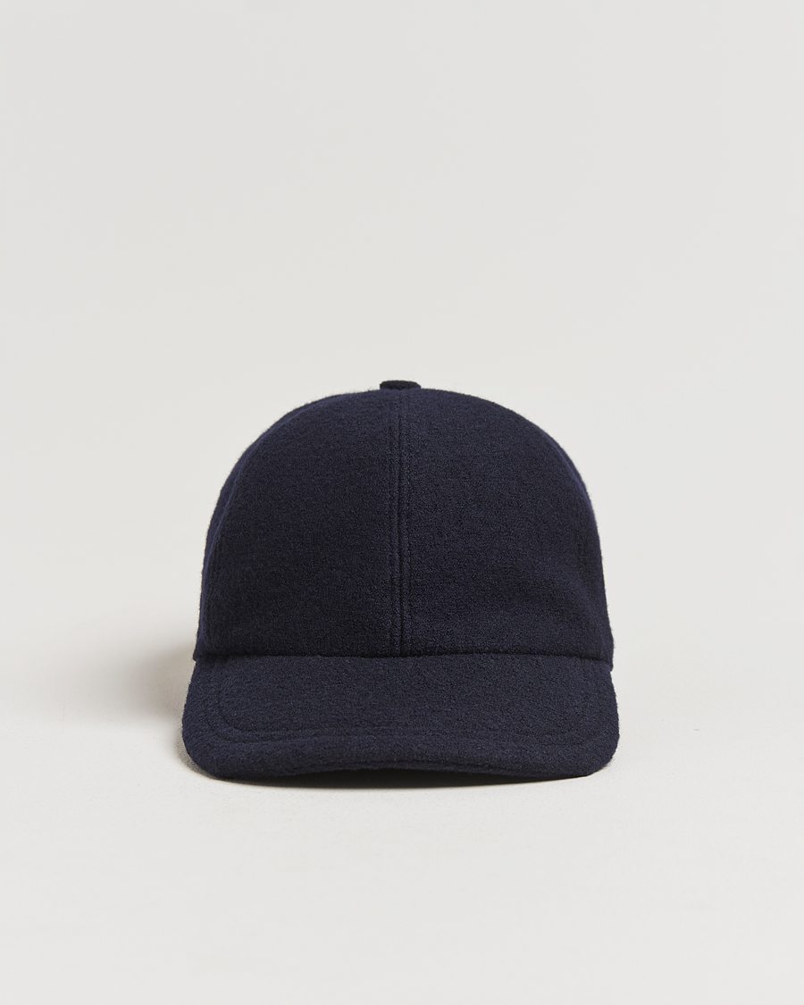 Hombres | Eton Boiled Wool Baseball Cap Navy Blue | Eton | Boiled Wool Baseball Cap Navy Blue