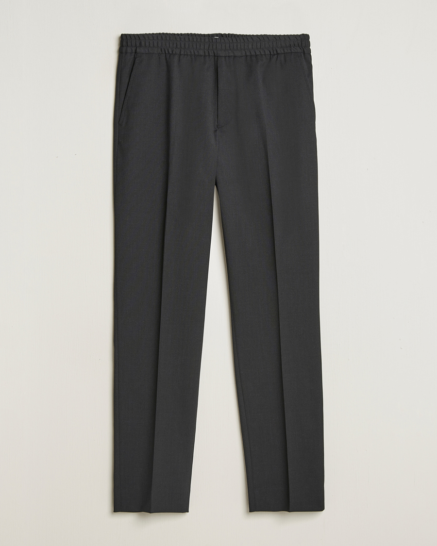 Hombres | Pantalones | Filippa K | Relaxed Terry Wool Trousers Anthracite