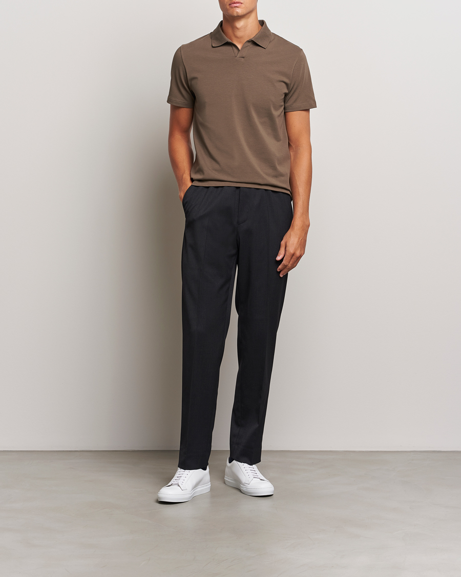 Hombres | Pantalones | Filippa K | Relaxed Terry Wool Trousers Anthracite