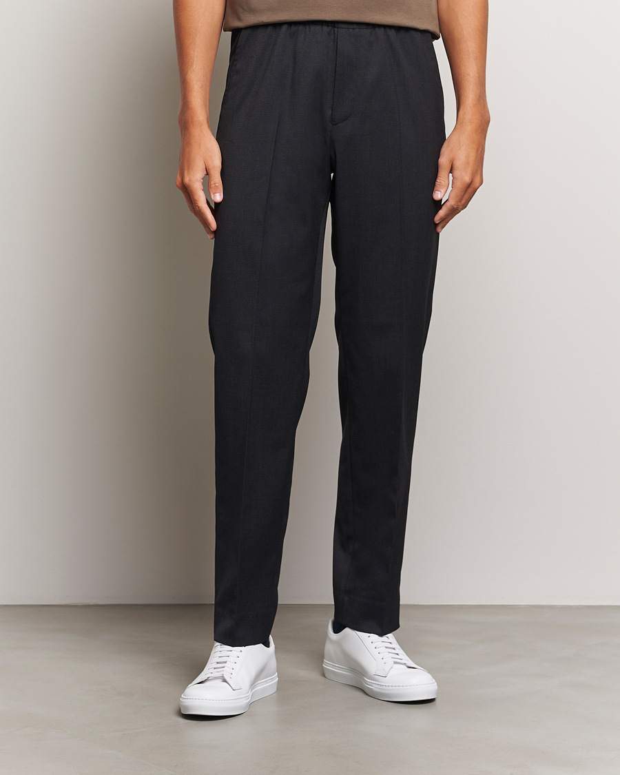 Hombres | Pantalones | Filippa K | Relaxed Terry Wool Trousers Anthracite