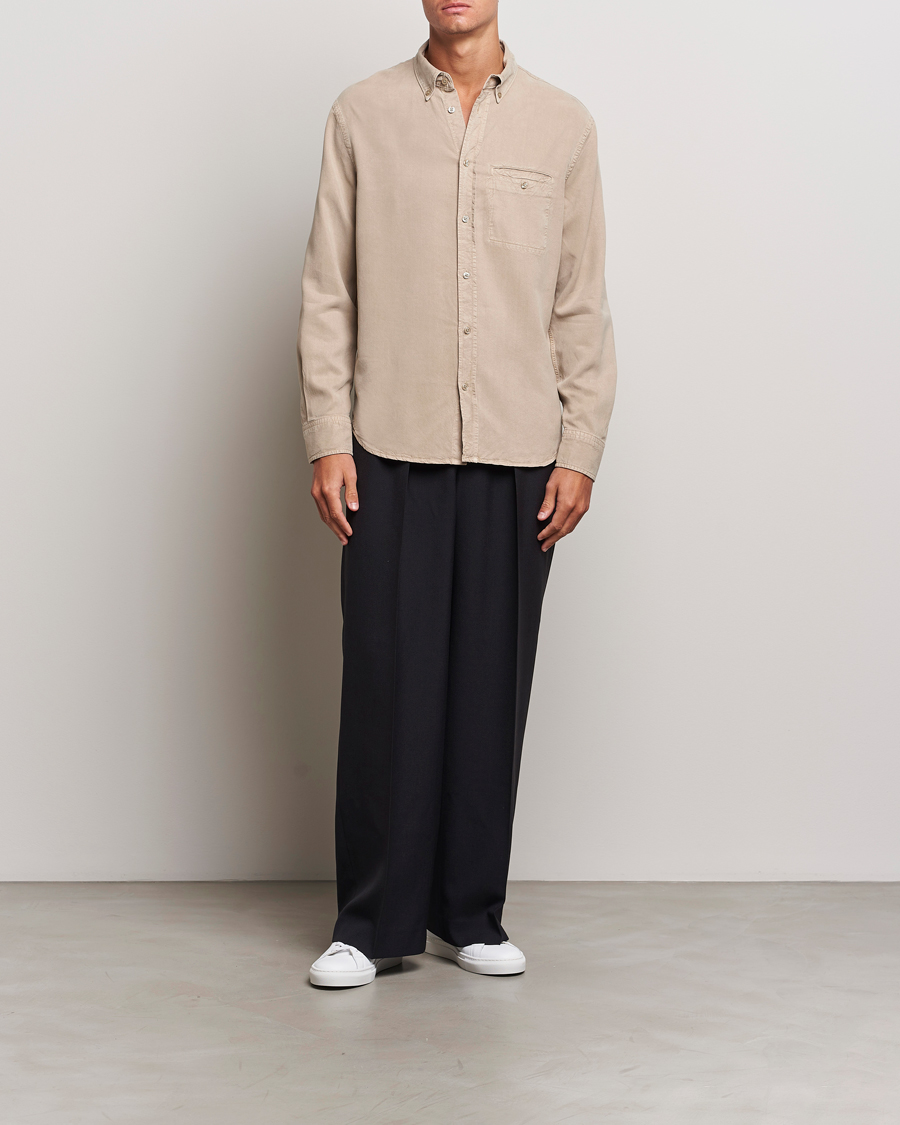 Hombres | Camisas | Filippa K | Zachary Lyocell Shirt Faded Khaki