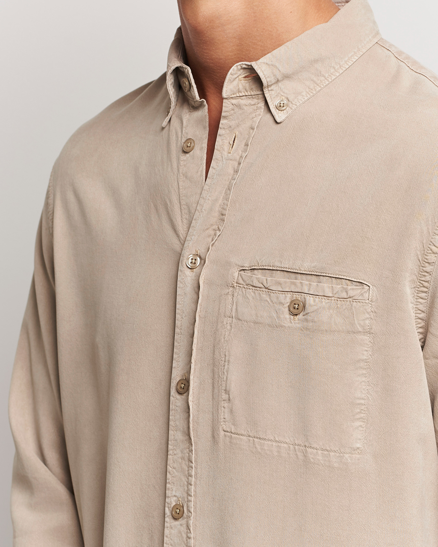 Hombres | Camisas | Filippa K | Zachary Lyocell Shirt Faded Khaki