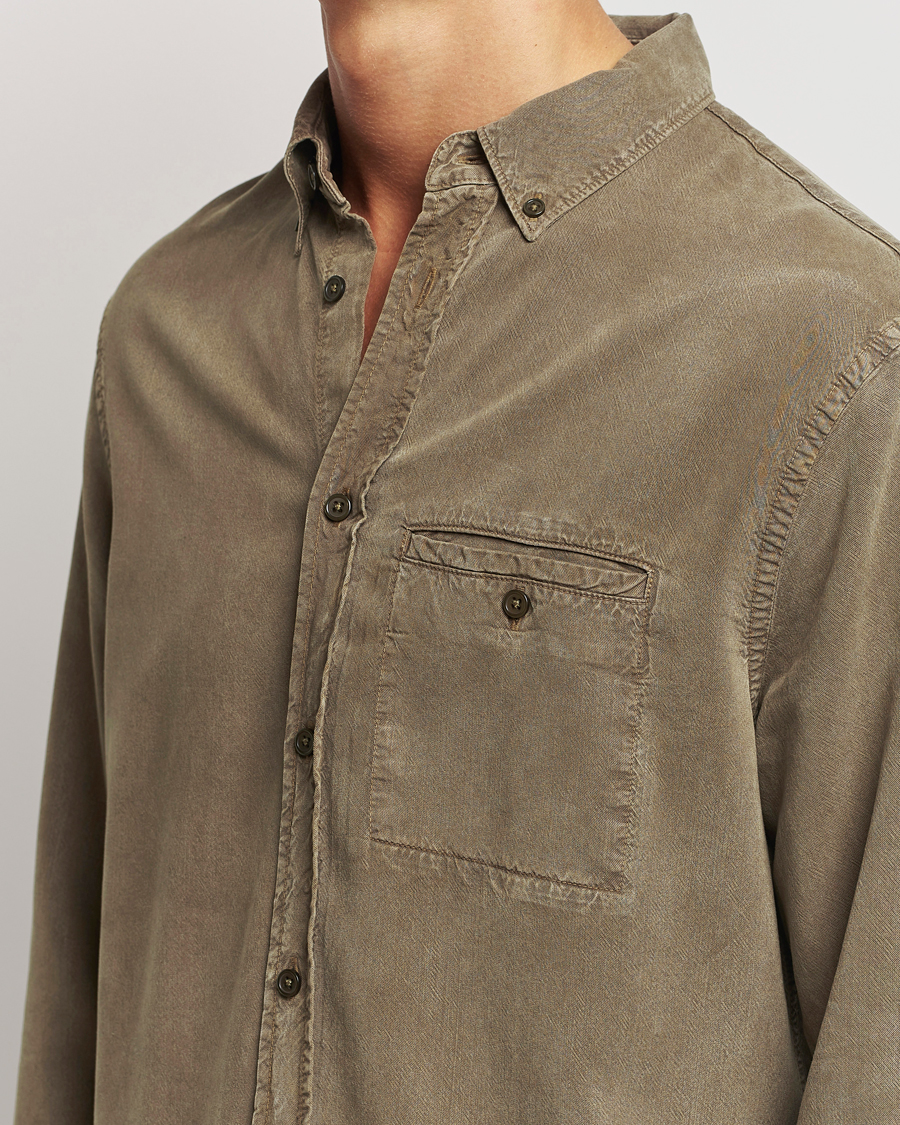 Hombres | Camisas | Filippa K | Zachary Lyocell Shirt Dark Sage