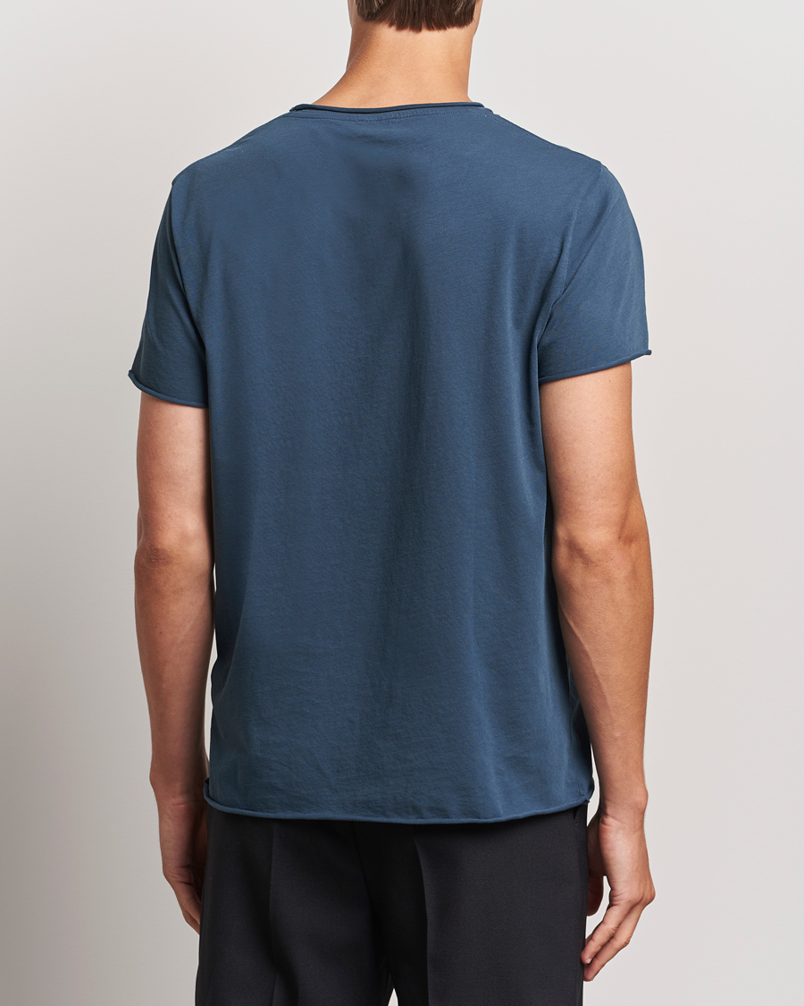 Hombres | Camisetas | Filippa K | Roll Neck Crew Neck T-Shirt Dawn Blue