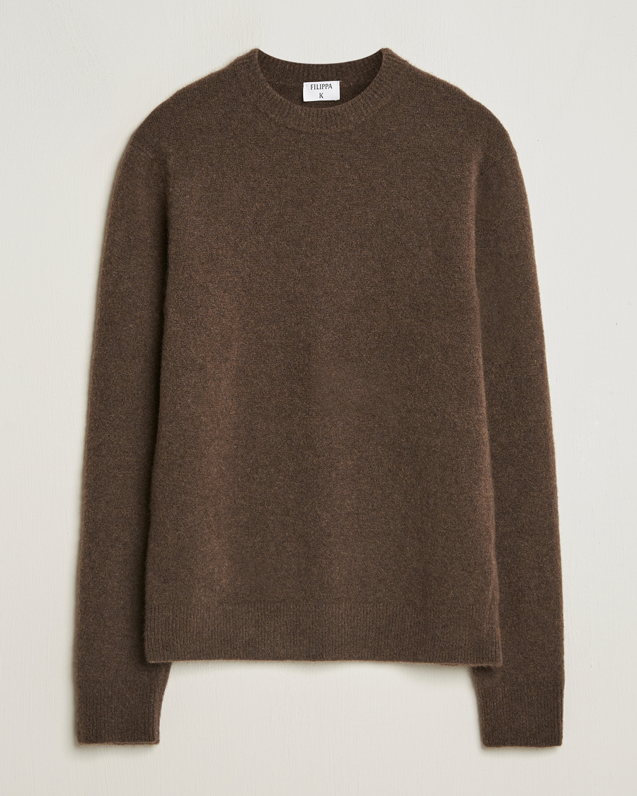 Hombres | Jerséis y prendas de punto | Filippa K | Yak Knitted Sweater Driftwood
