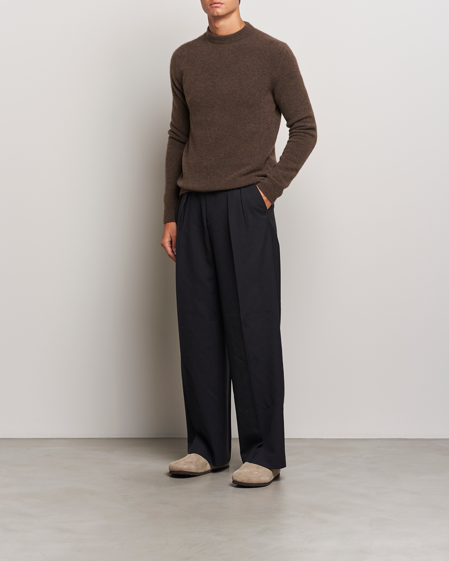 Hombres | Jerséis y prendas de punto | Filippa K | Yak Knitted Sweater Driftwood