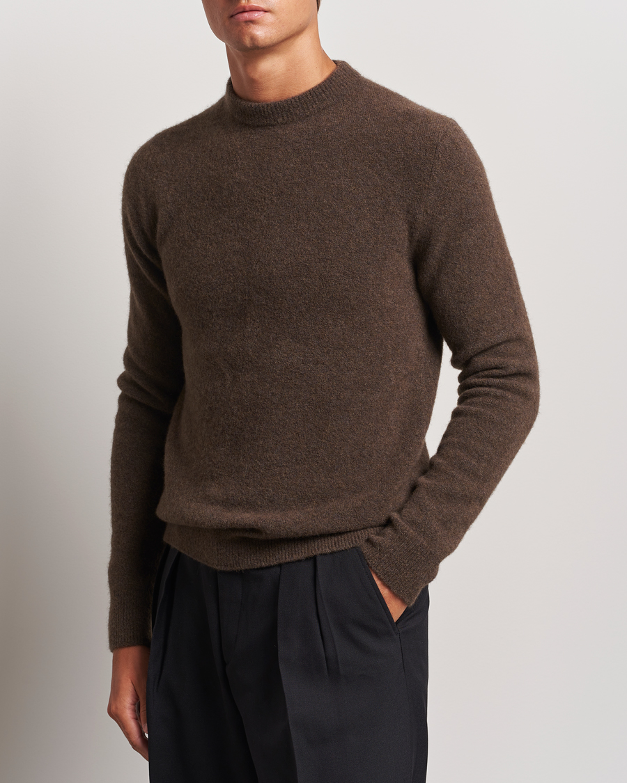 Hombres | Jerséis y prendas de punto | Filippa K | Yak Knitted Sweater Driftwood
