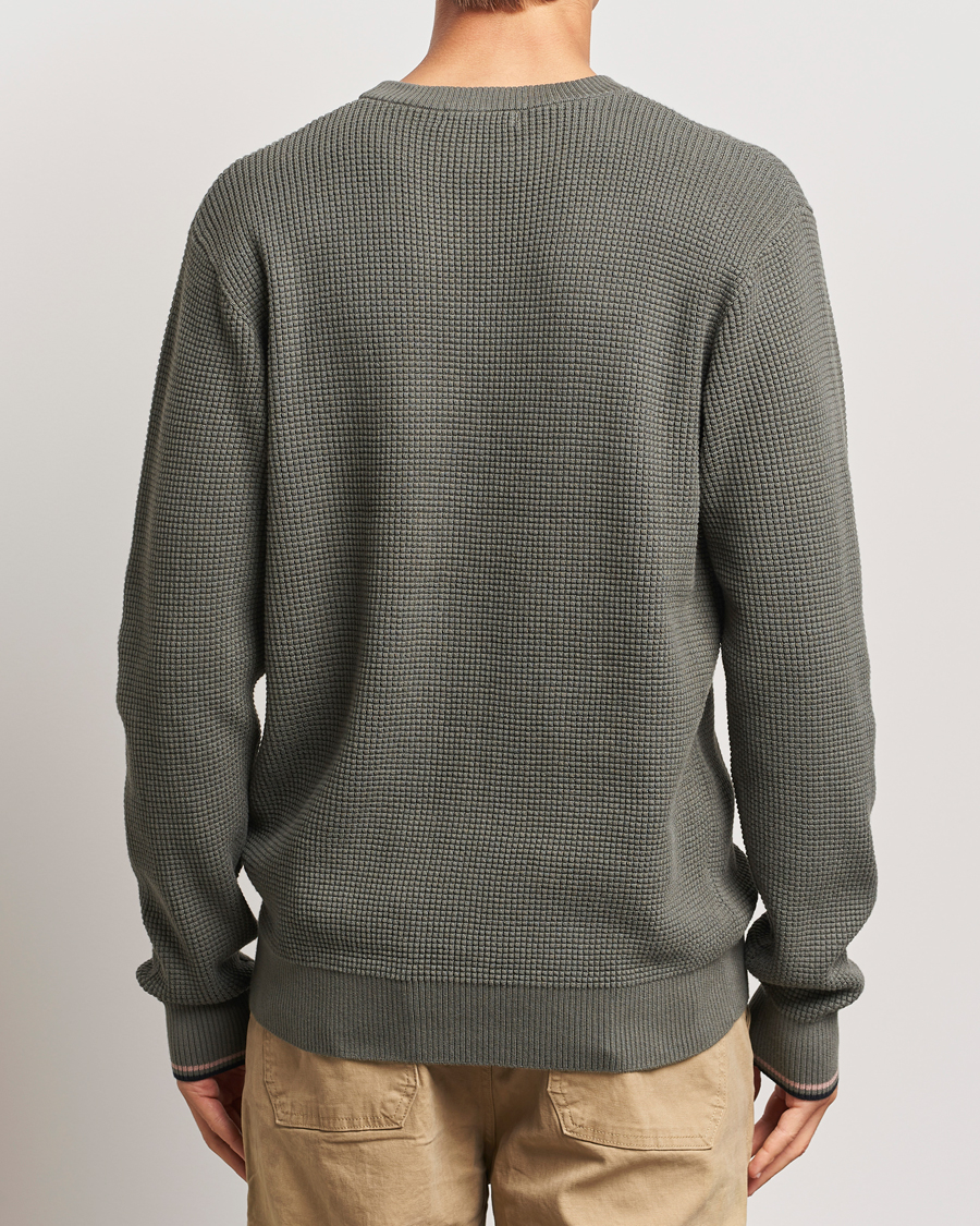 Hombres | Jerséis y prendas de punto | Fred Perry | Waffle Stitch Jumper Field Green