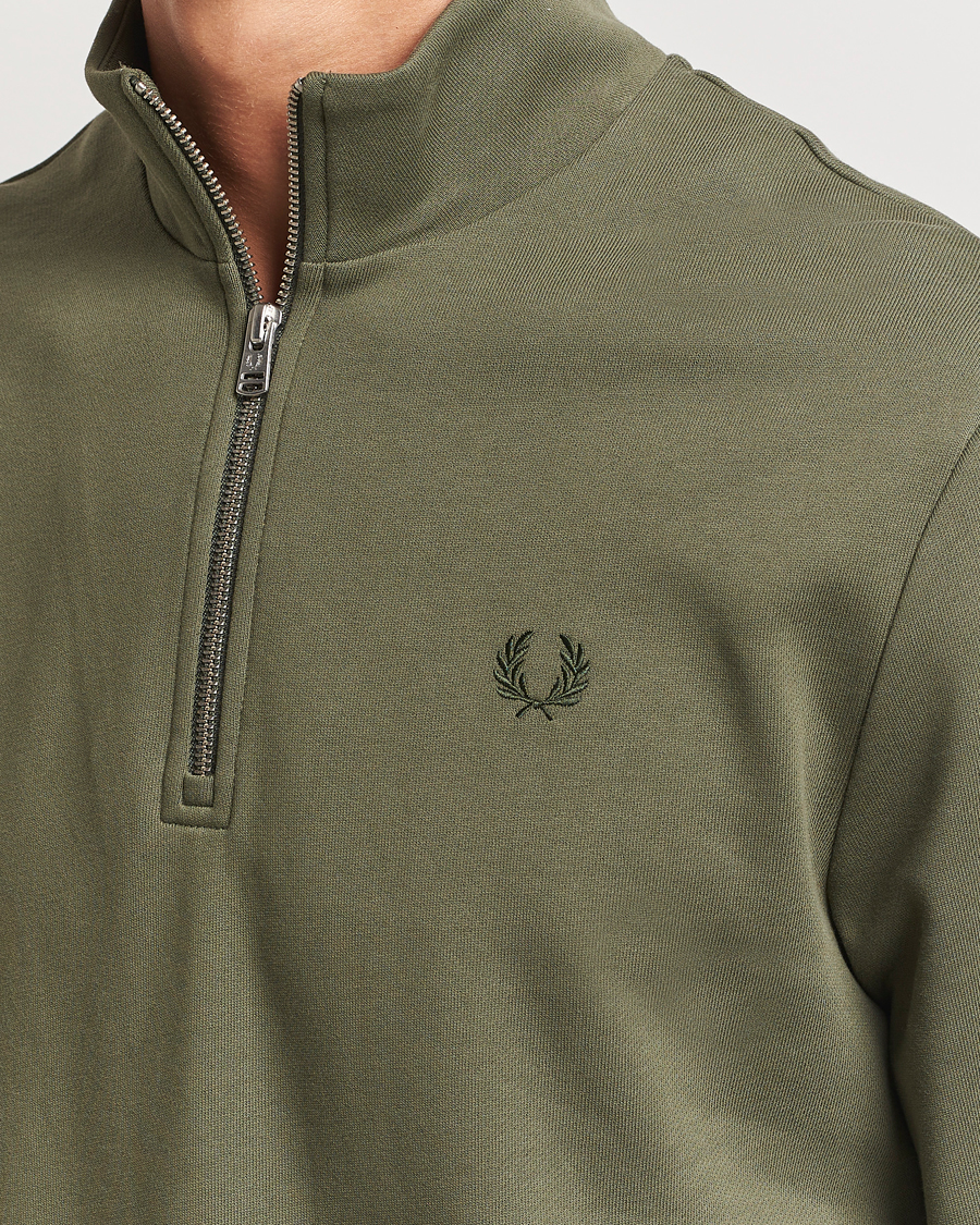 Hombres | Jerséis y prendas de punto | Fred Perry | Half Zip Sweatshirt Laurel Green
