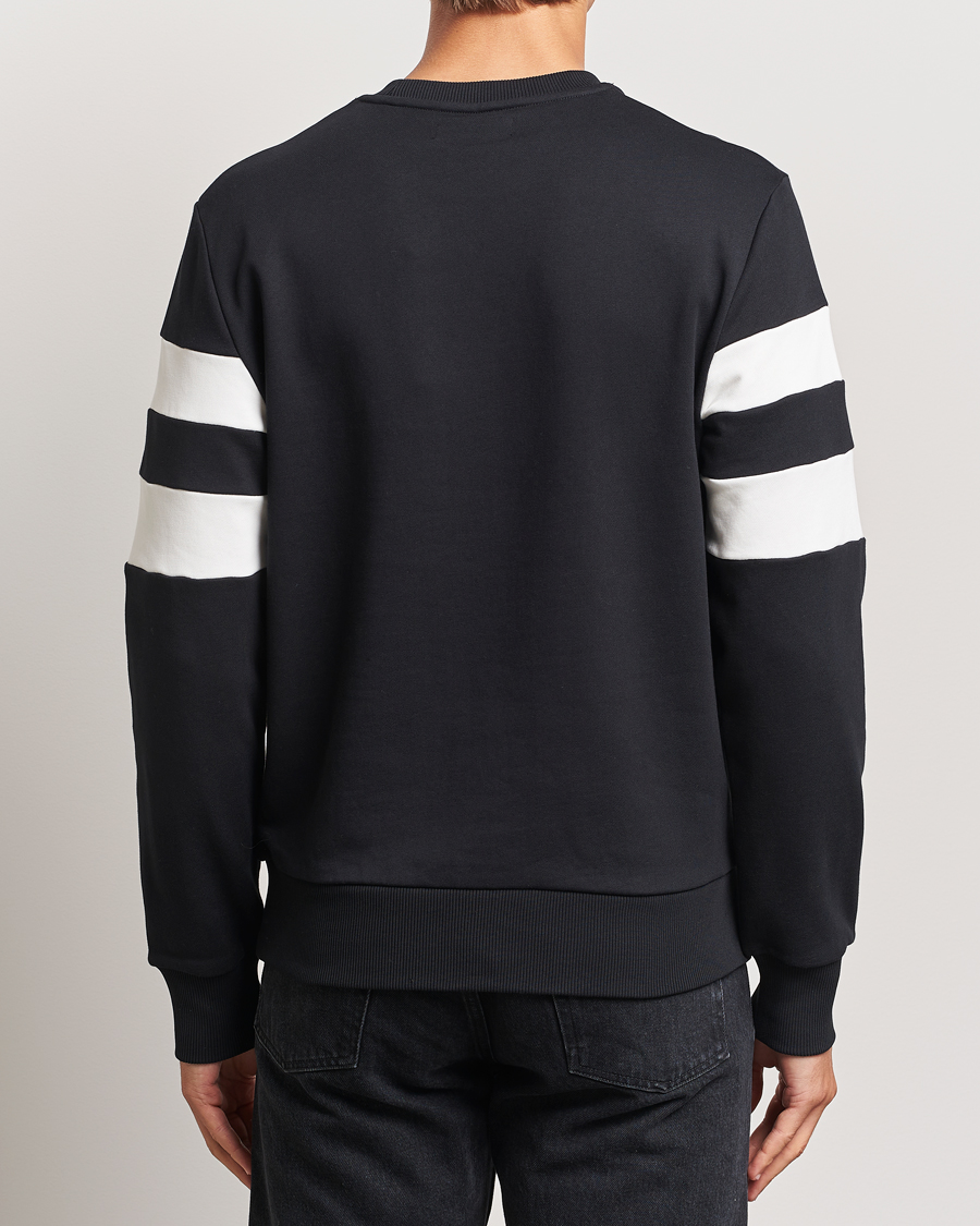 Hombres | Jerséis y prendas de punto | Fred Perry | Tipped Sleeve Crew Neck Sweatshirt Black