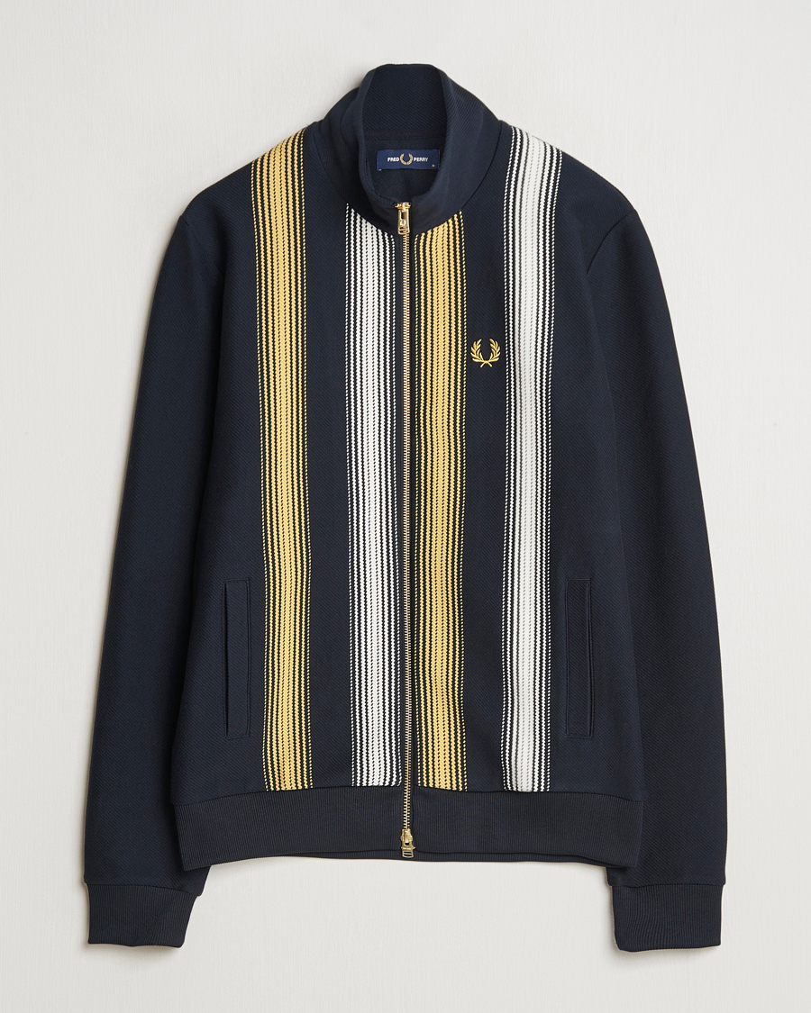 Hombres | Jerséis y prendas de punto | Fred Perry | Ombre Striped Track Jacket Navy