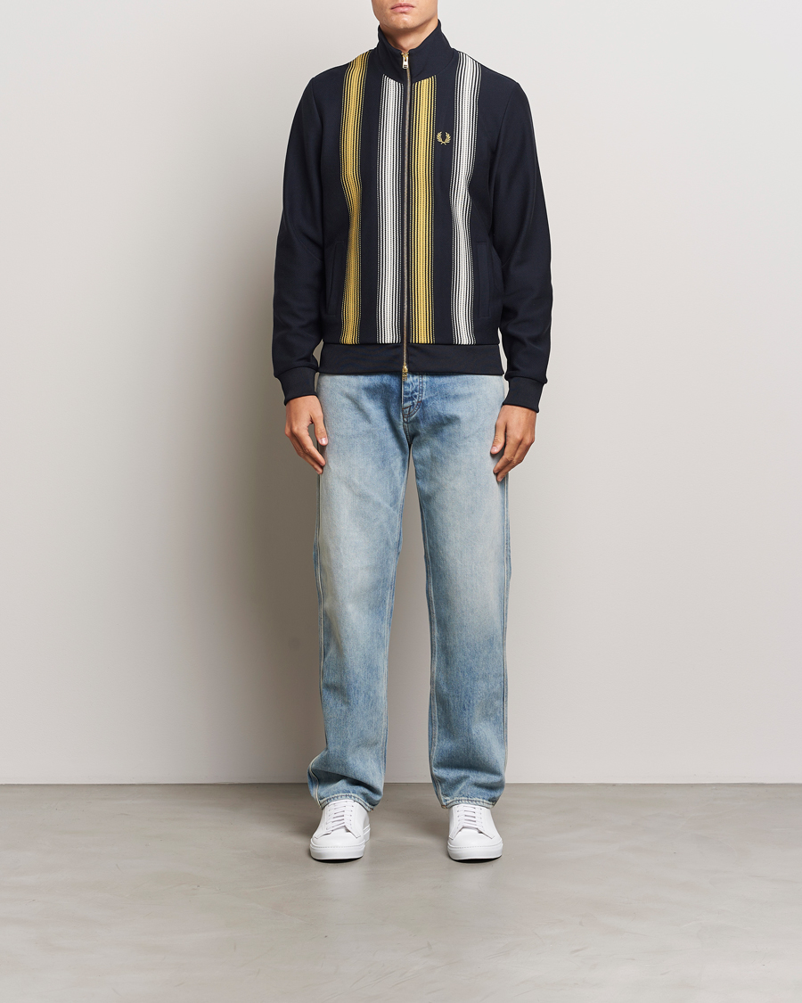 Hombres | Jerséis y prendas de punto | Fred Perry | Ombre Striped Track Jacket Navy