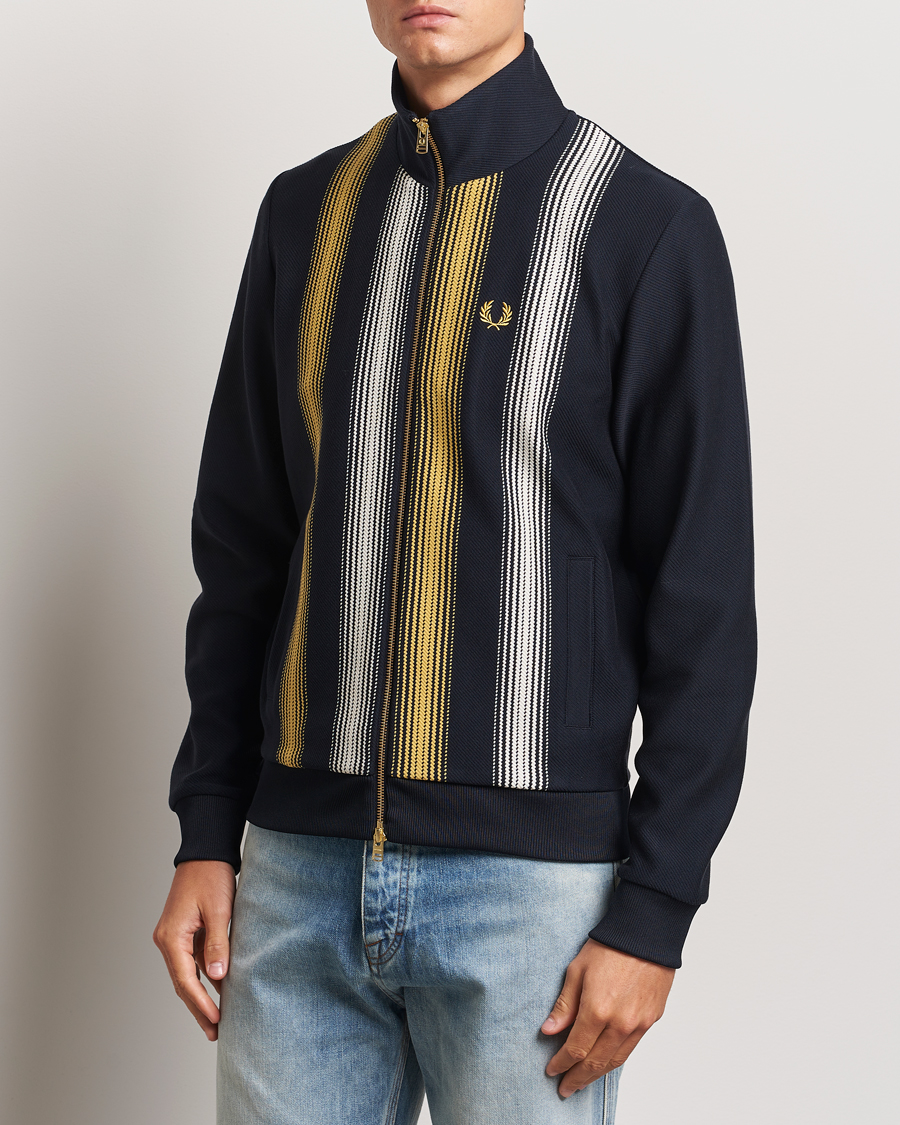 Hombres | Jerséis y prendas de punto | Fred Perry | Ombre Striped Track Jacket Navy