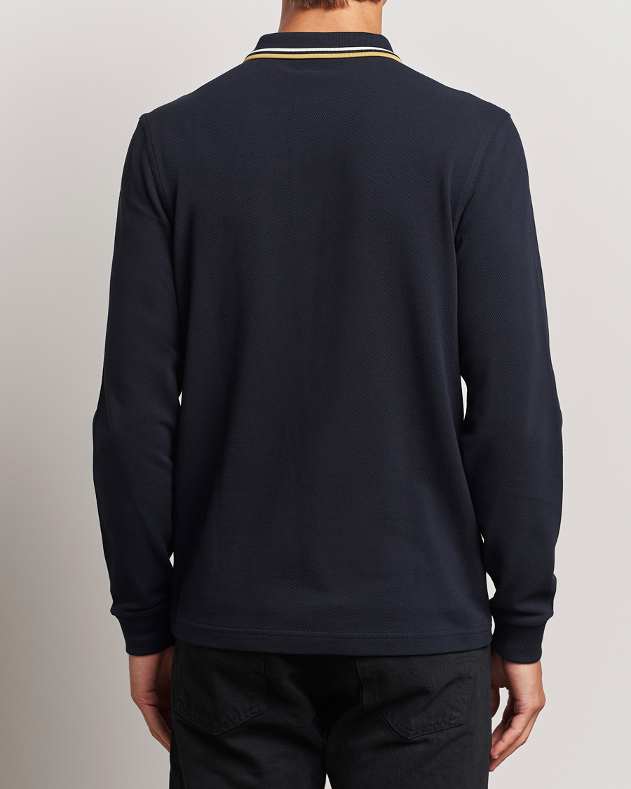 Hombres | Jerséis y prendas de punto | Fred Perry | Twin Tipped Long Sleeve Polo Shirt Navy