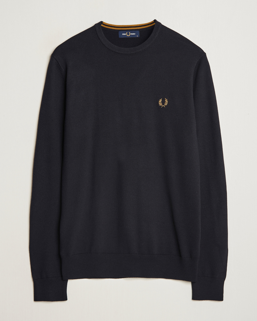 Hombres | Jerséis y prendas de punto | Fred Perry | Classic Crew Neck Jumper Navy