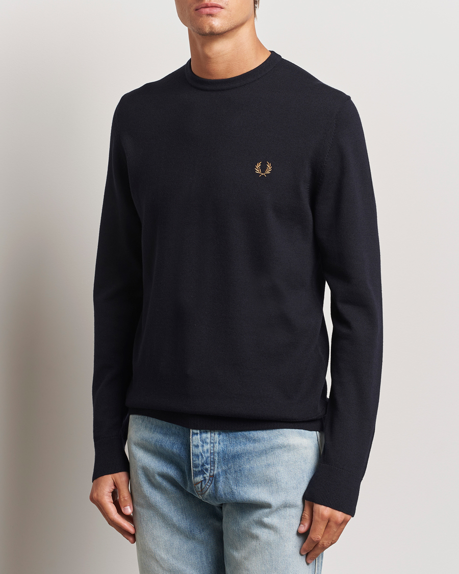 Hombres | Jerséis y prendas de punto | Fred Perry | Classic Crew Neck Jumper Navy
