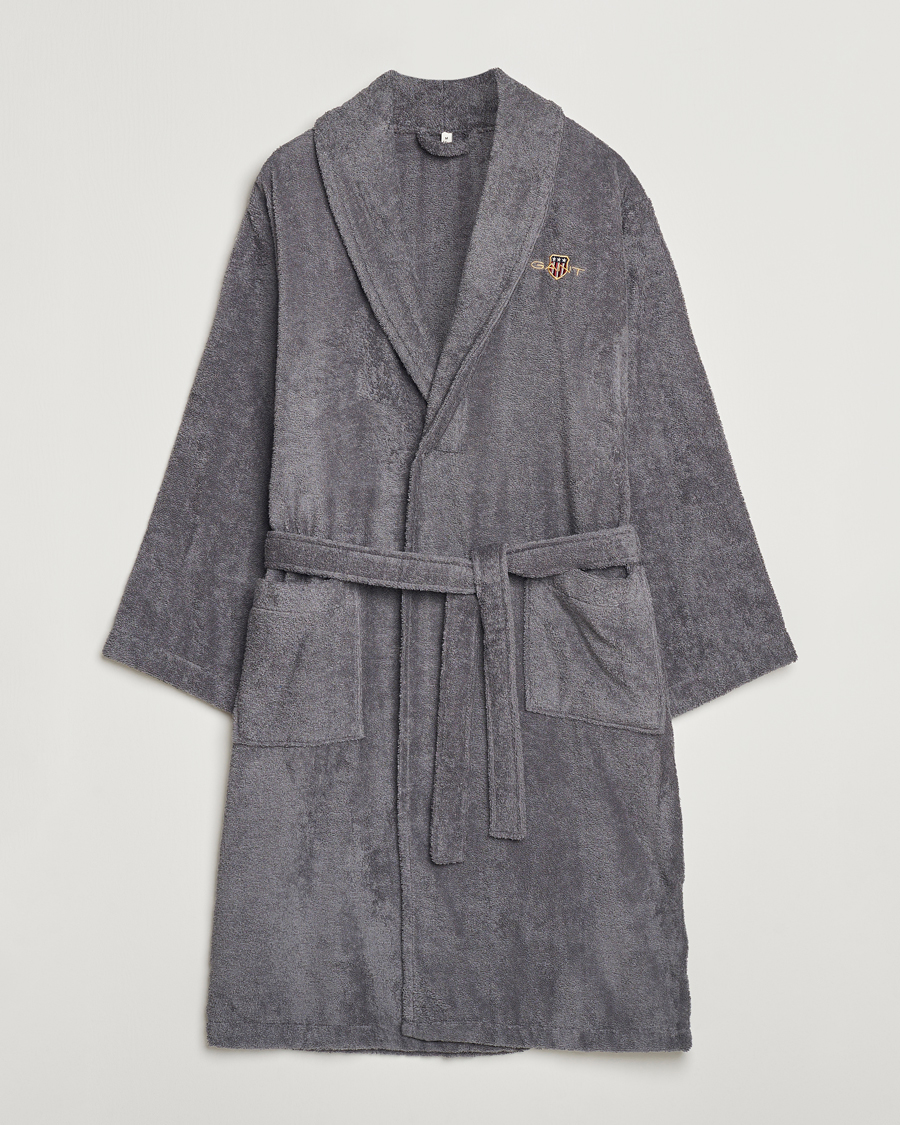 Hombres | GANT Archive Shield Terry Robe Anchor Grey | Gant | Archive Shield Terry Robe Anchor Grey