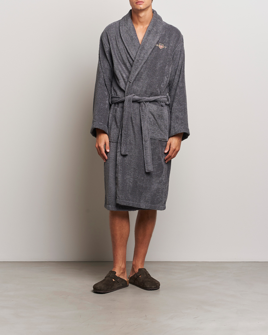 Hombres | GANT Archive Shield Terry Robe Anchor Grey | Gant | Archive Shield Terry Robe Anchor Grey