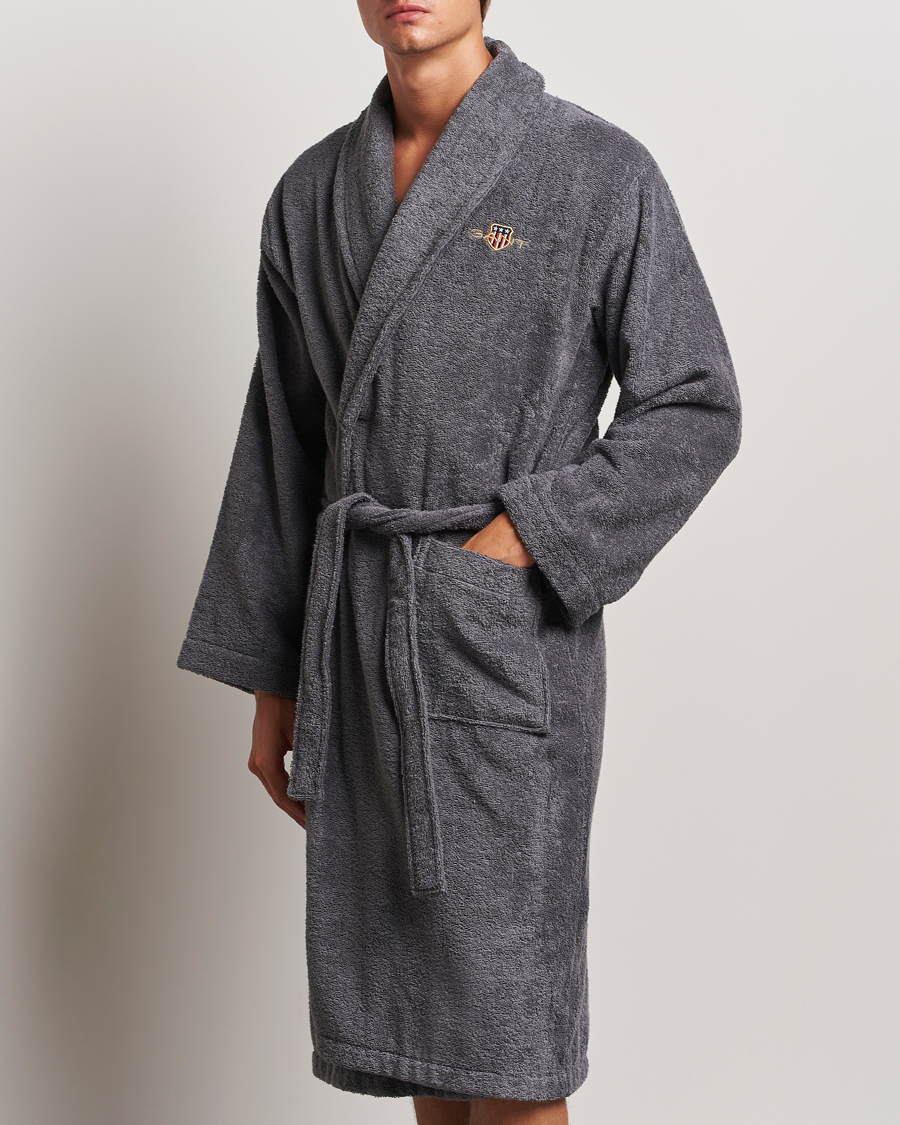 Hombres | GANT Archive Shield Terry Robe Anchor Grey | Gant | Archive Shield Terry Robe Anchor Grey