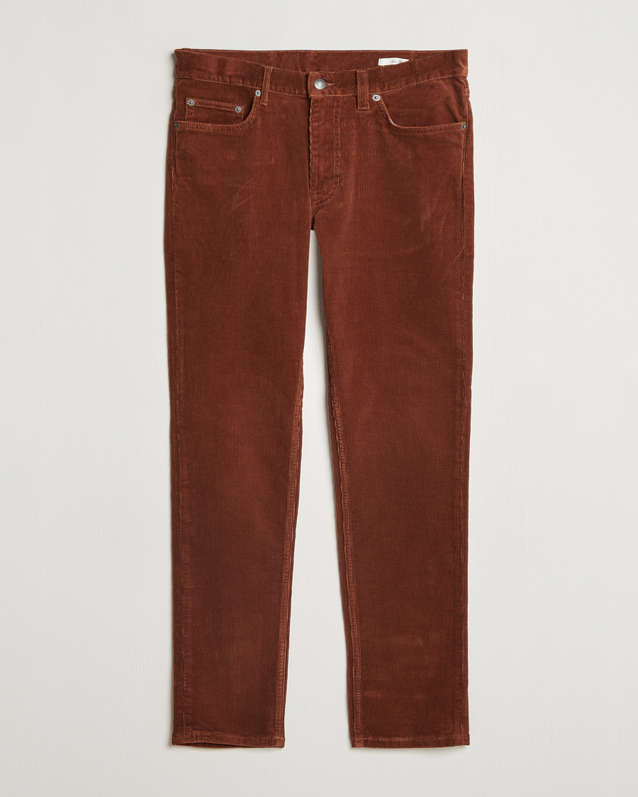 Hombres | Pantalones | Gant | Cord 5-Pocket Jeans Chocolate Brown
