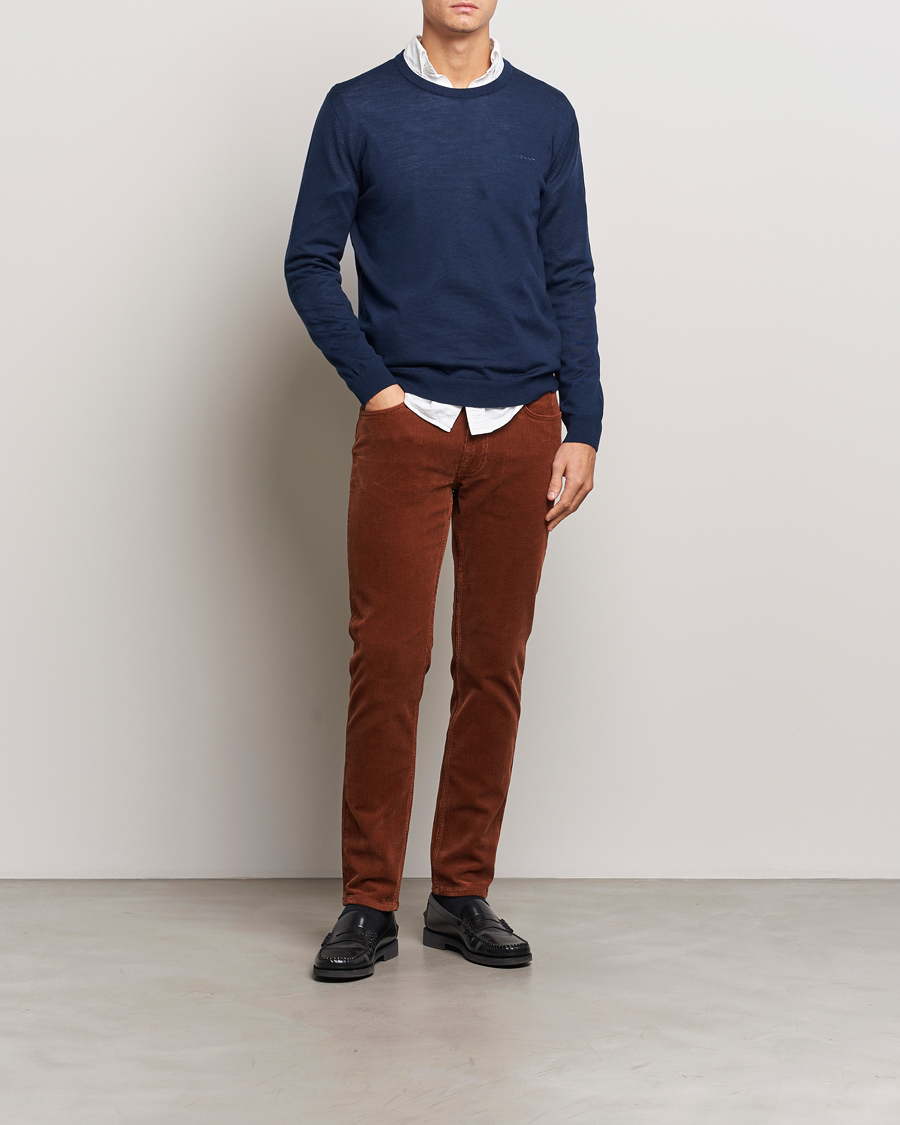 Hombres | Pantalones | Gant | Cord 5-Pocket Jeans Chocolate Brown