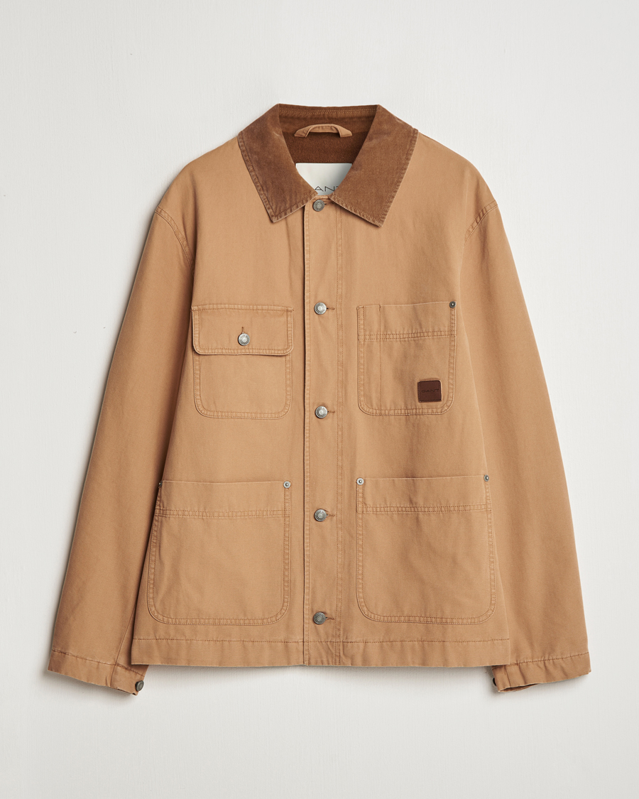 Hombres | Abrigos y chaquetas | Gant | Cotton Work Jacket Roasted Walnut