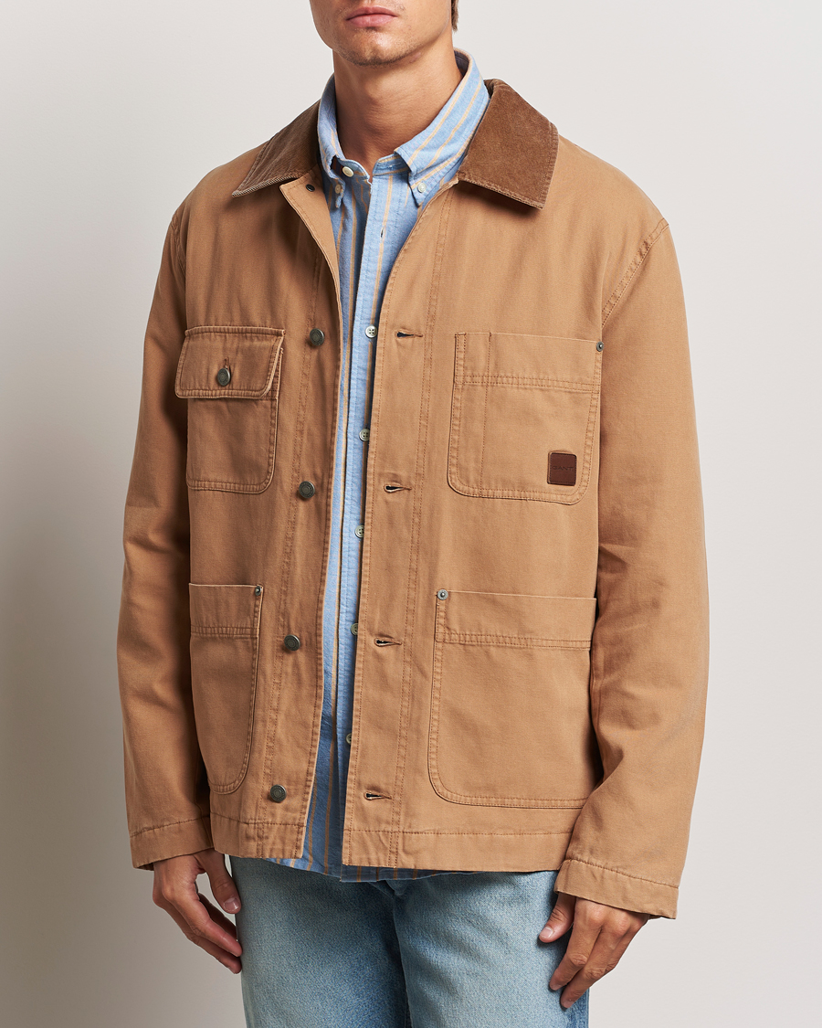 Hombres | Abrigos y chaquetas | Gant | Cotton Work Jacket Roasted Walnut