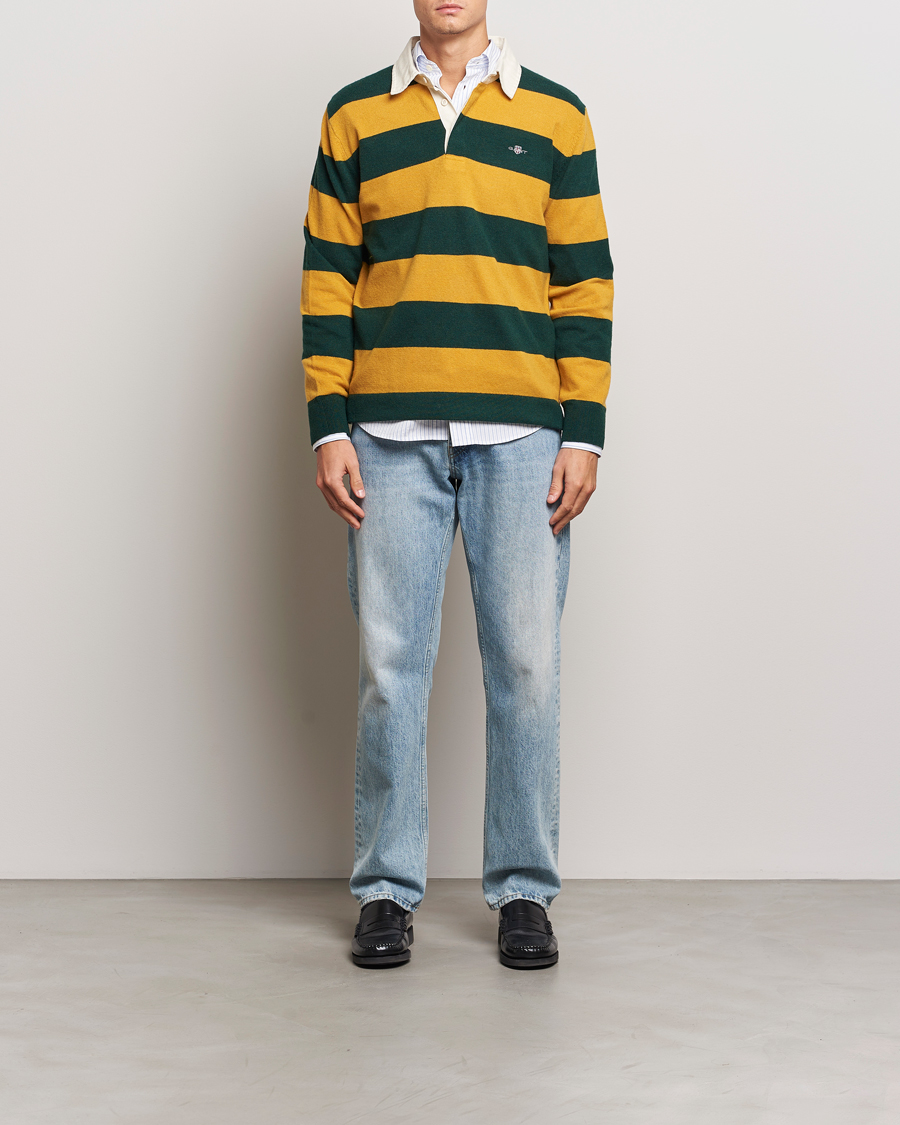 Hombres | Jerséis y prendas de punto | GANT | Extra Fine Lambswool Striped Rugger Tartan Green
