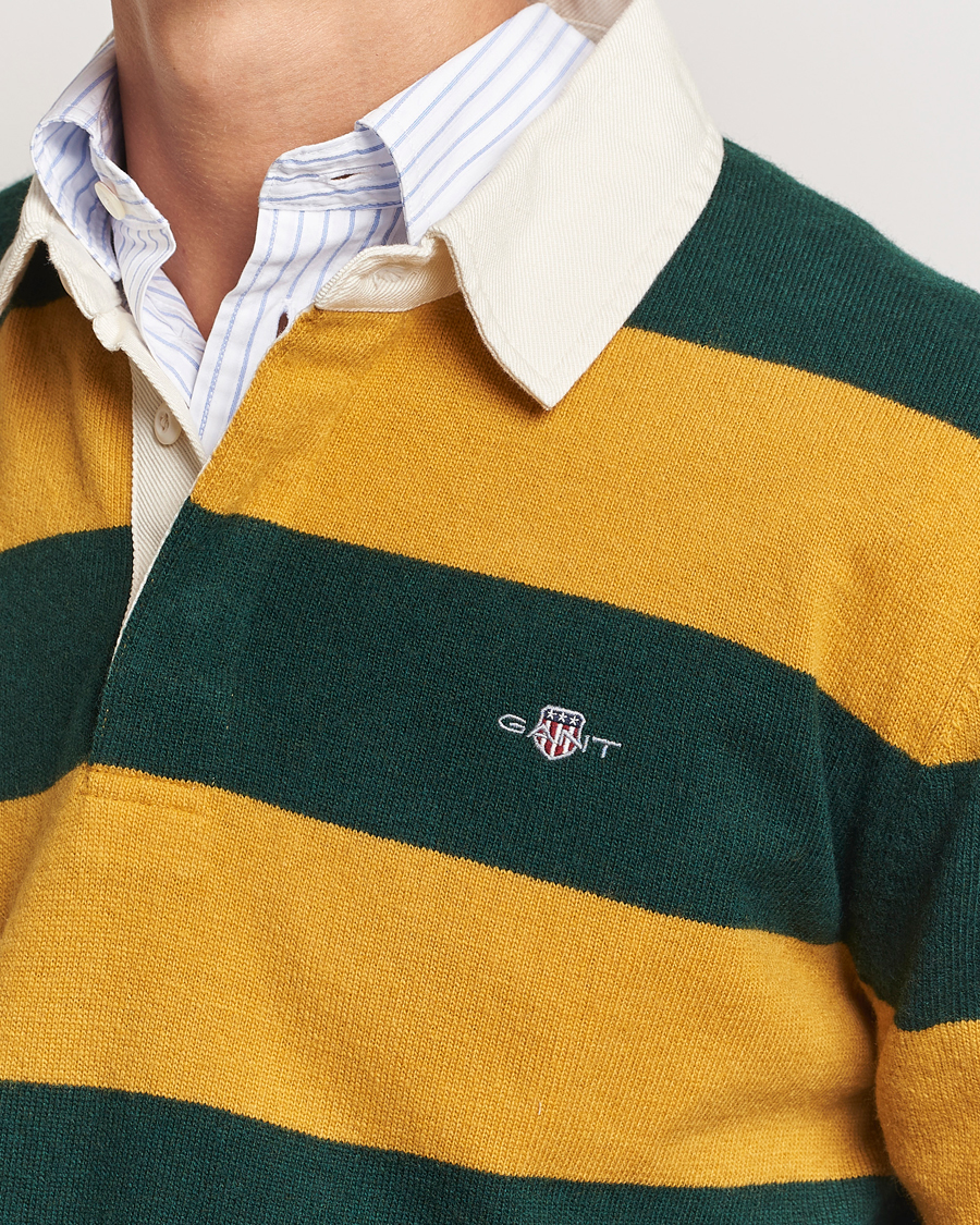 Hombres | Jerséis y prendas de punto | GANT | Extra Fine Lambswool Striped Rugger Tartan Green