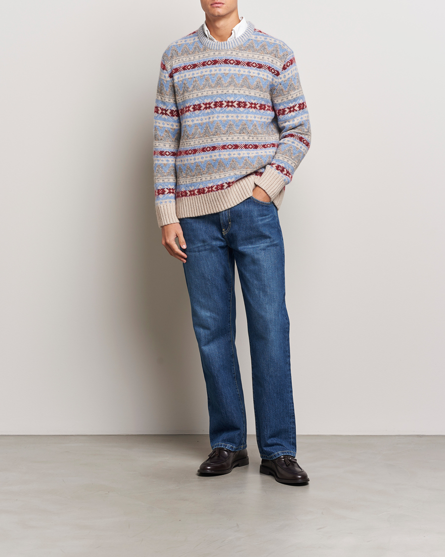 Hombres | Jerséis y prendas de punto | GANT | Fair Isle Crew Neck Clear Sky