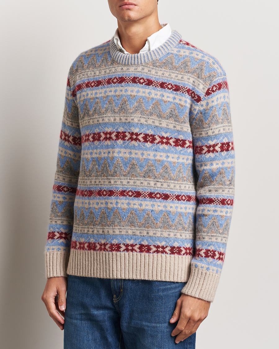 Hombres | Jerséis y prendas de punto | GANT | Fair Isle Crew Neck Clear Sky