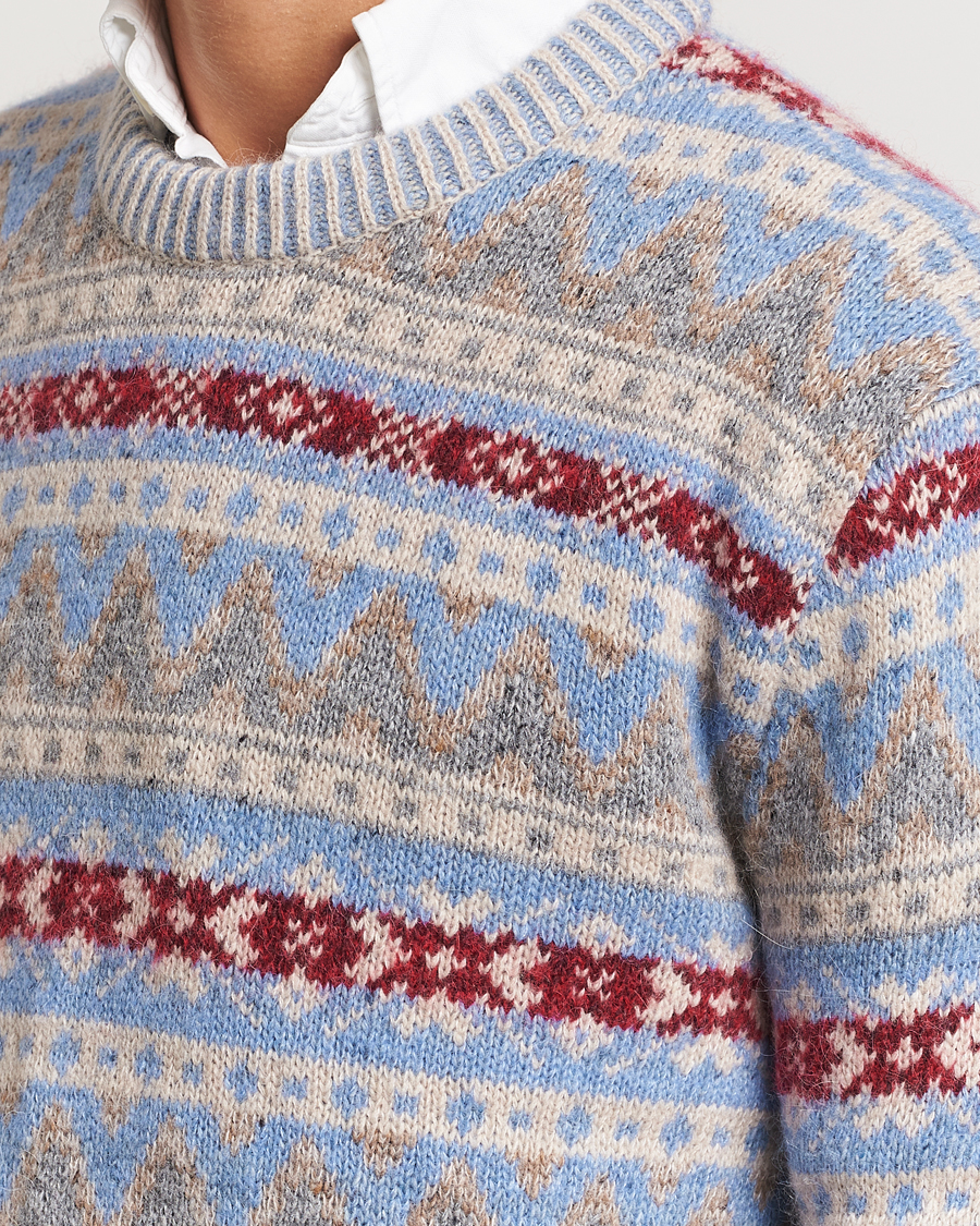 Hombres | Jerséis y prendas de punto | GANT | Fair Isle Crew Neck Clear Sky