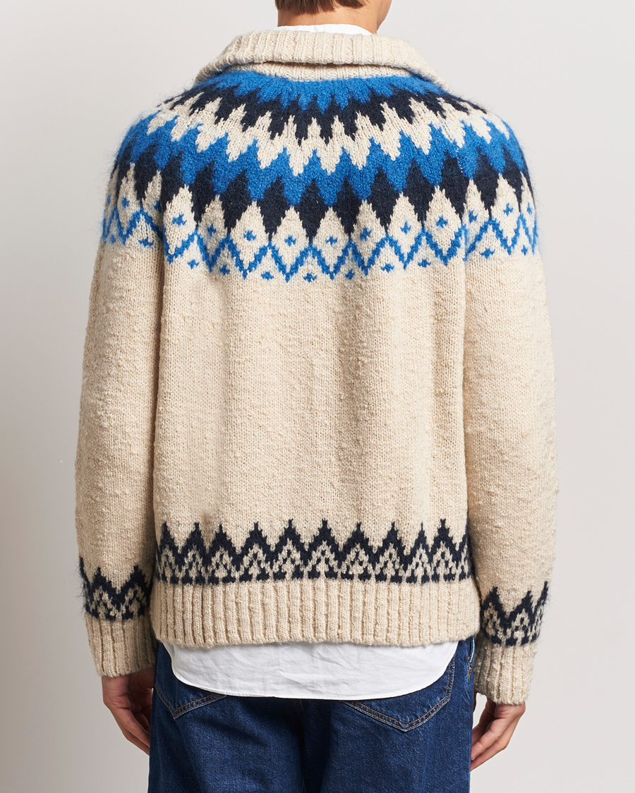 Hombres | Jerséis y prendas de punto | Gant | Jacquard Zip Cardigan Cream