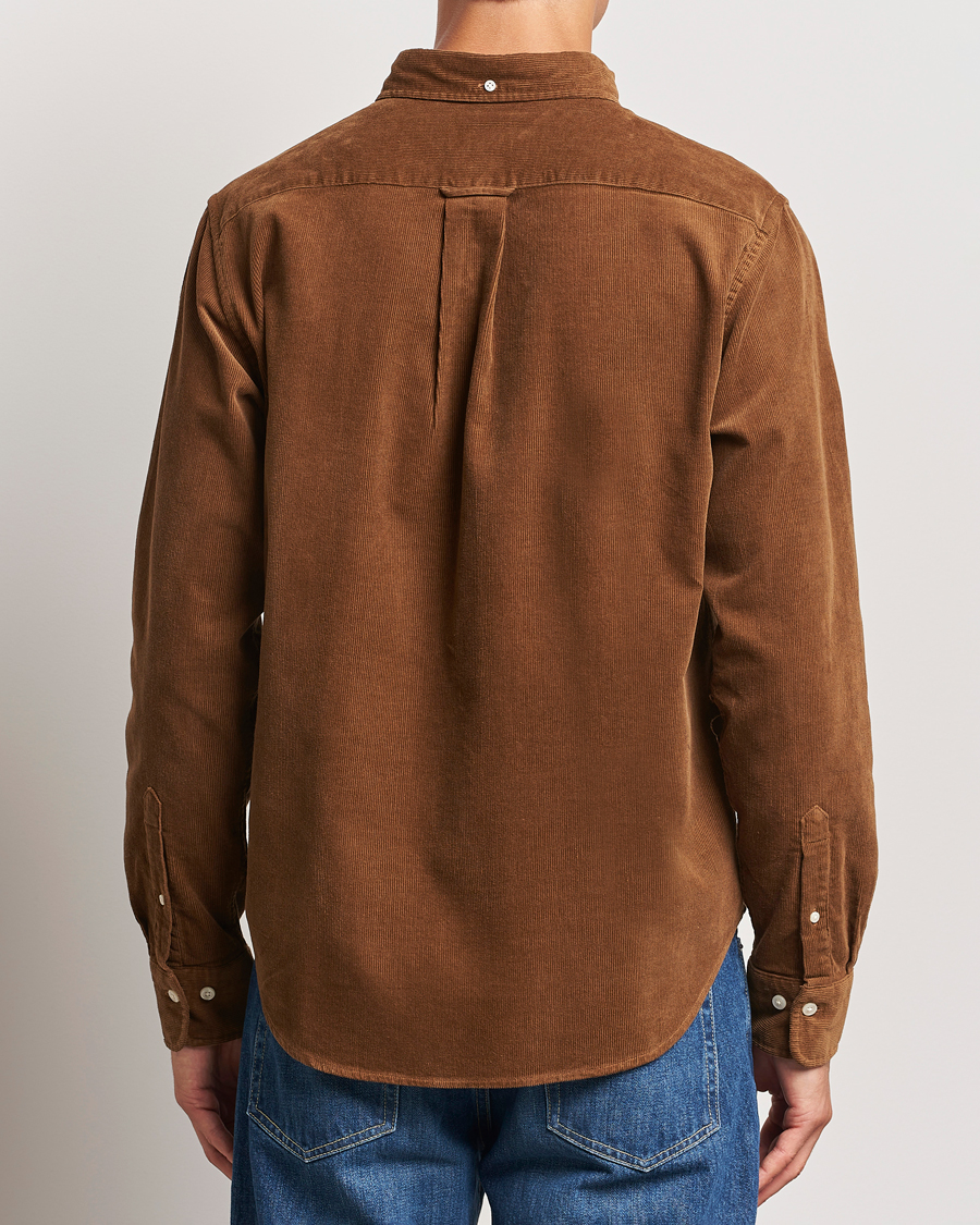 Hombres | Camisas | Gant | Regular Fit Corduroy Shirt Brown Melange