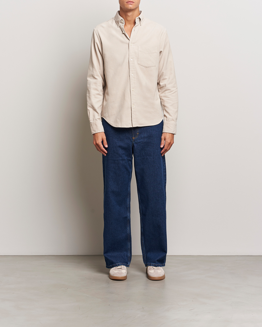 Hombres | Camisas | GANT | Regular Fit Corduroy Shirt Putty