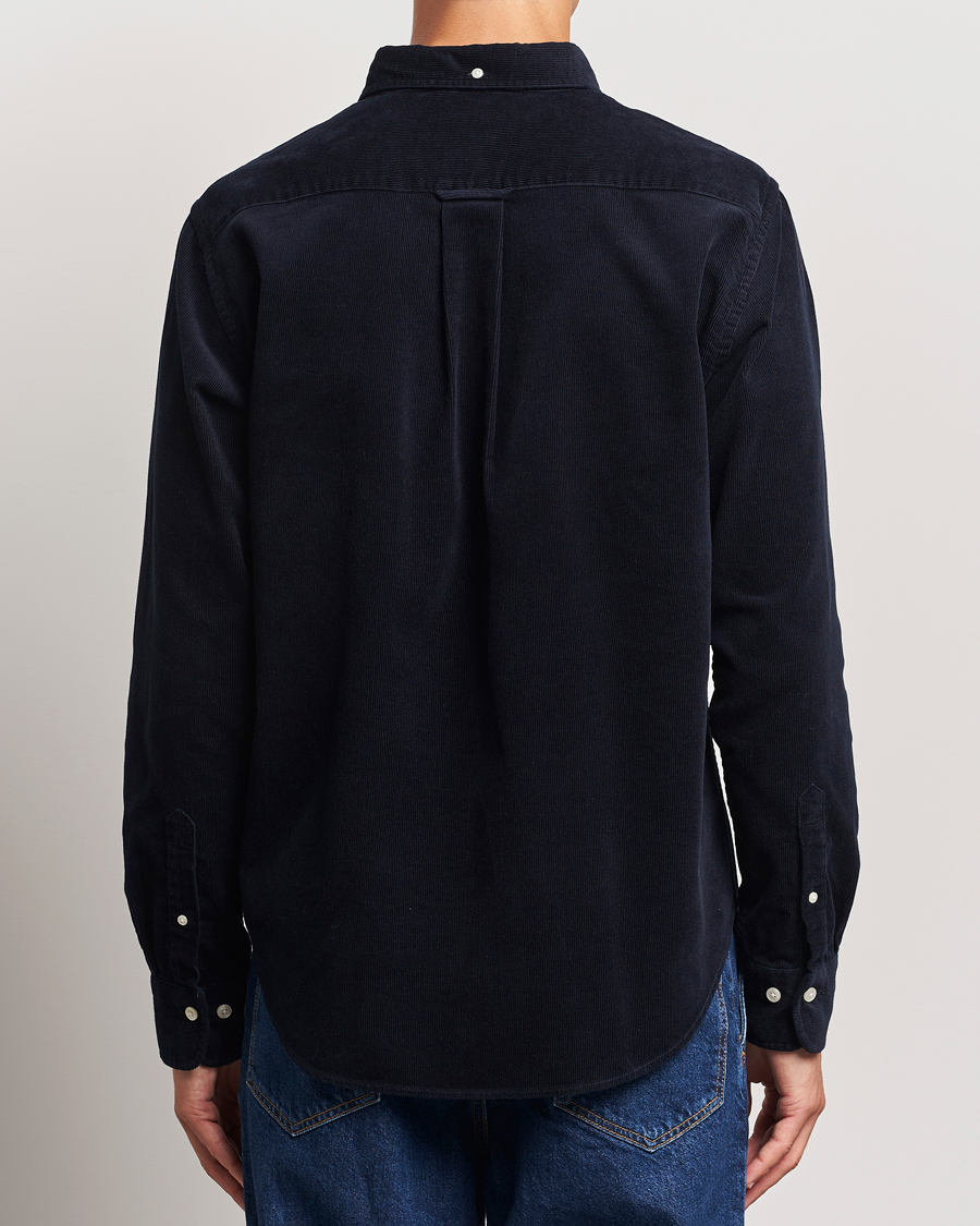 Hombres | Camisas | GANT | Regular Fit Corduroy Shirt Evening Blue