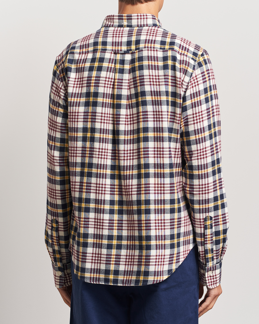 Hombres | Camisas | Gant | Regular Flannel Plaid Shirt Cream