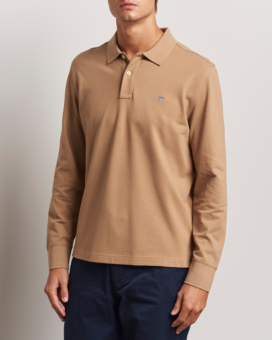 Hombres | Jerséis y prendas de punto | GANT | Regular Shield Pique Polo Warm Khaki