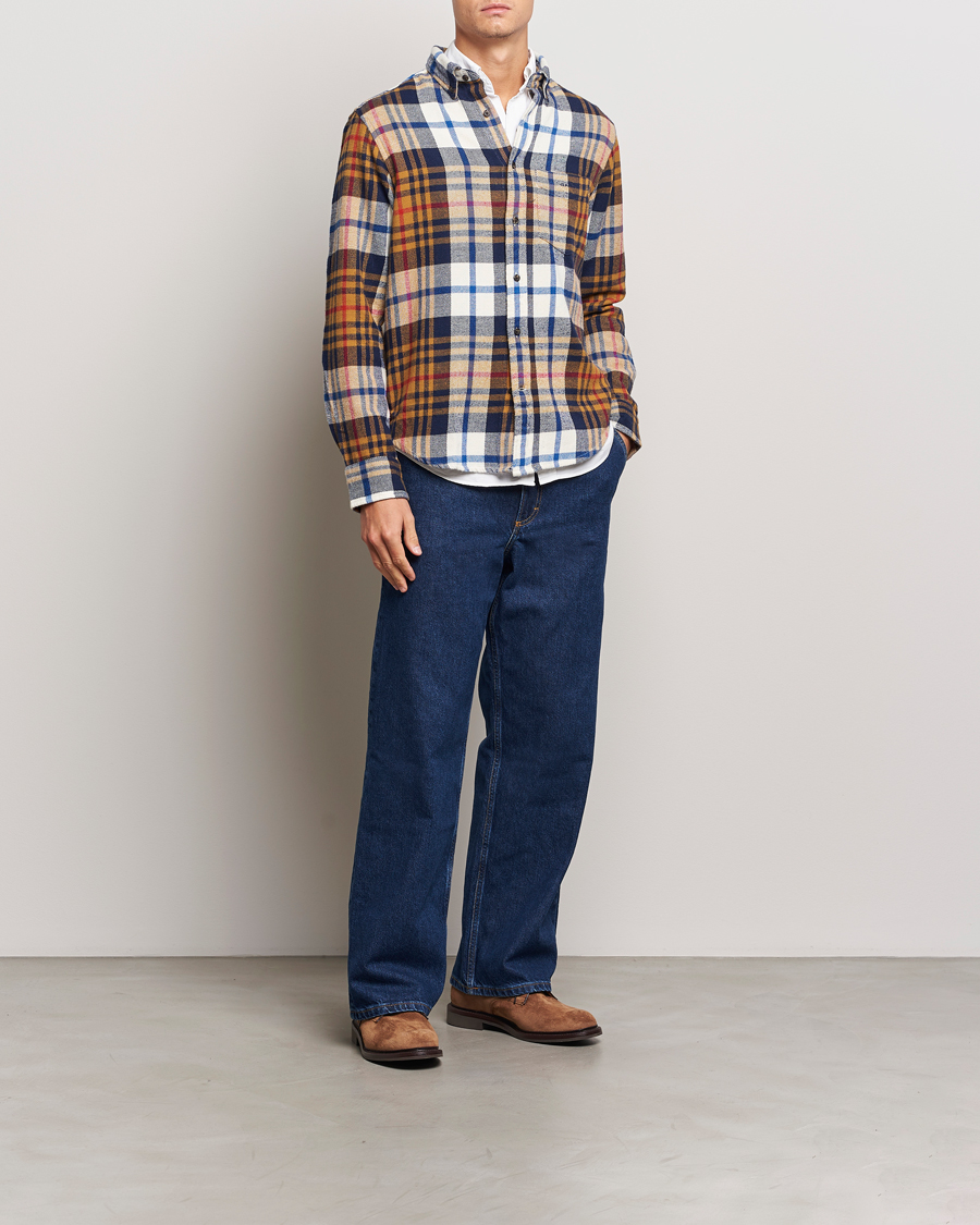 Hombres | Camisas | GANT | Twill Checked Shirt Beige