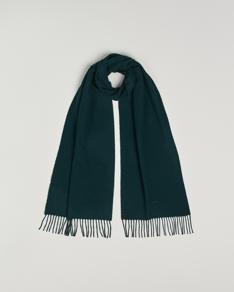 Hombres | GANT Wool Scarf Tartan Green | GANT | Wool Scarf Tartan Green