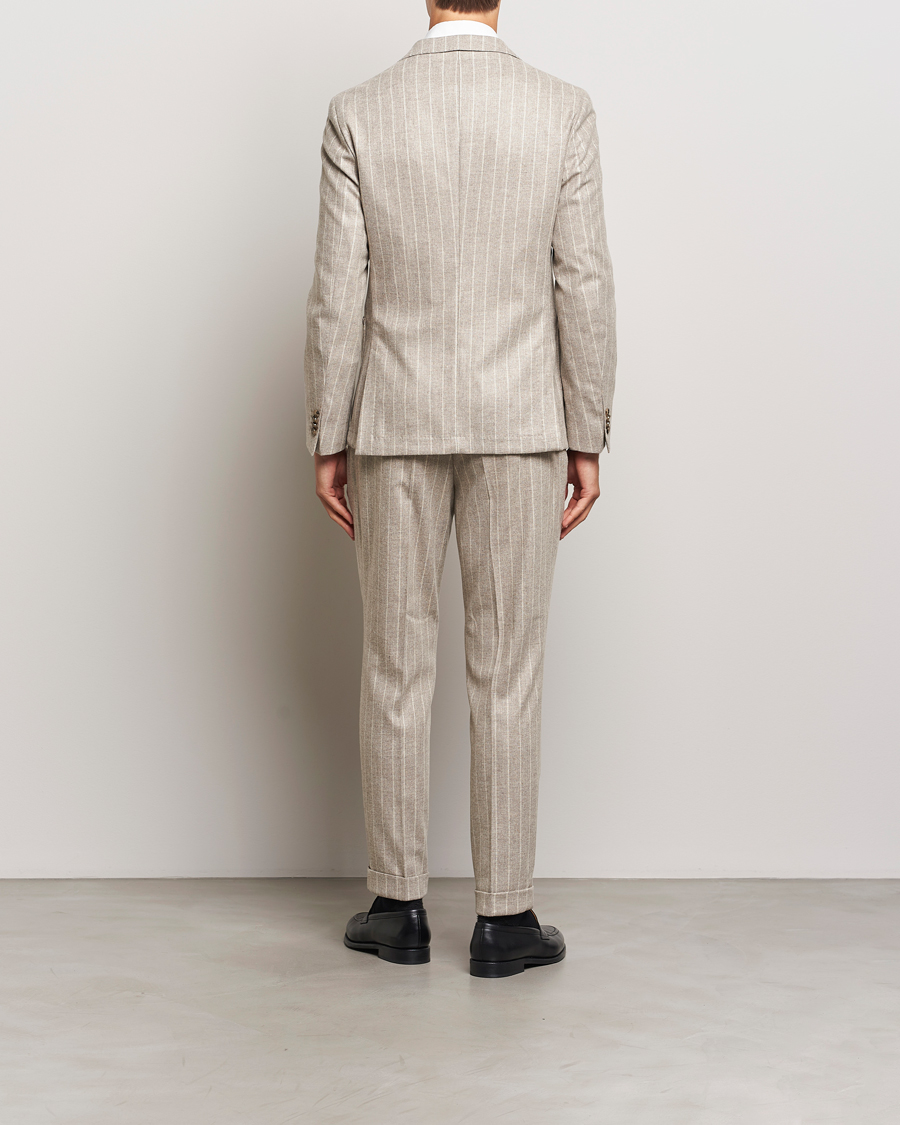 Hombres | Trajes | BOSS BLACK | Hanry Wool Pinstriped Suit Light Beige
