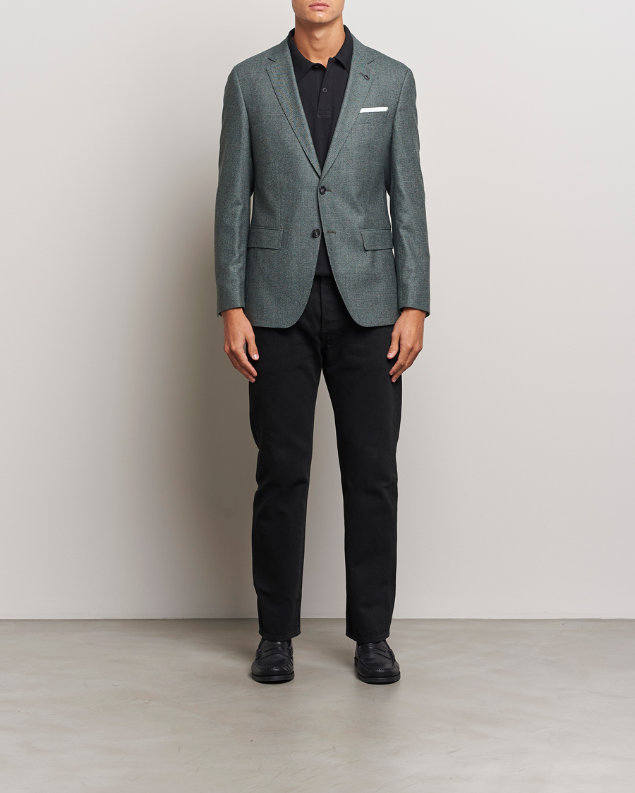Hombres | Blazers | BOSS BLACK | Hutson Wool Dogtooth Blazer Light Green