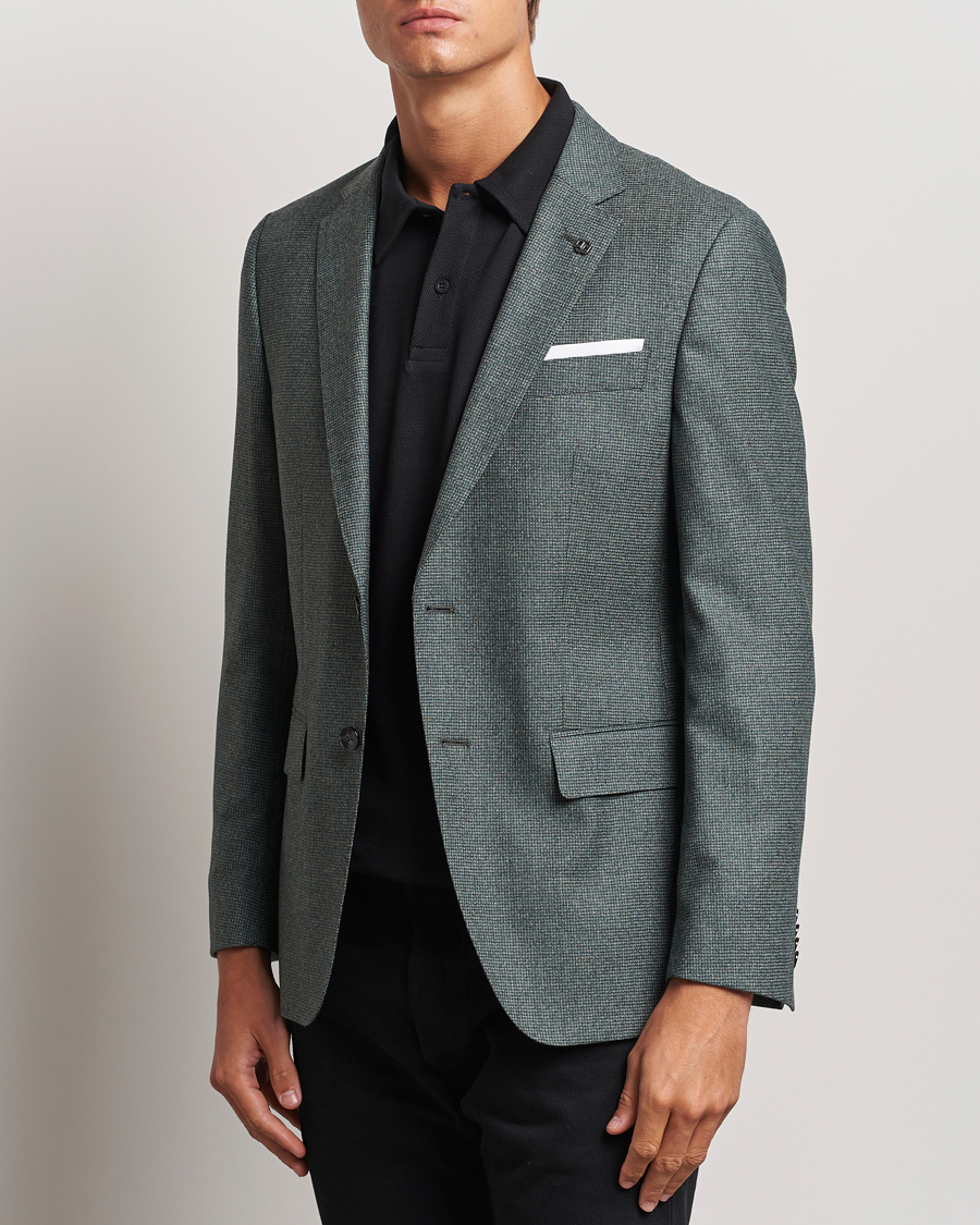 Hombres | Blazers | BOSS BLACK | Hutson Wool Dogtooth Blazer Light Green